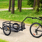 Fahrradanhänger, Transportanhänger für Fahrräder, 70 l, 155 L × 71,5 B × 77 H cm, Klappdeichsel mit universeller Befestigung, Stahl, maximale Traglast 40 kg, schwarz