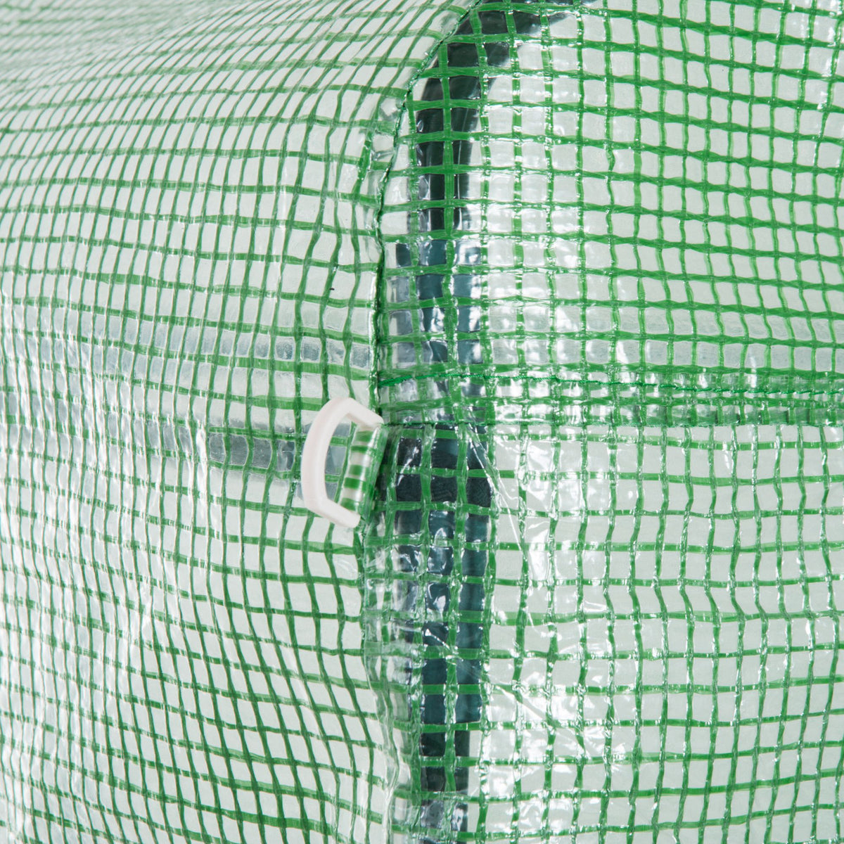 Serre de Jardin Tunnel serre d'hivernage Surface Sol 4,5 m² dim. 3L x 1,5l x 2H m châssis Tubulaire renforcé Porte zippée 2 fenêtres enroulables Vert