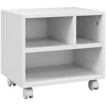 Support d'imprimante meuble de rangement bureau caisson 4 compartiments ouverts 40L x 30l x 36H cm blanc