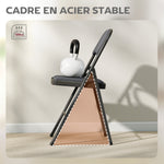 Lot de 4 chaises pliantes et portables intérieur avec assises et dossiers rembourrés en velours, cadre en acier, gris foncé