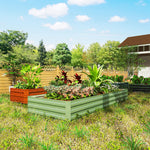 Carré Potager de Jardin Rectangulaire Jardinière Extérieure 241 x 90,5 x 30 cm Tôle d'Acier Ondulée Vert Clair