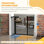 Barrière de sécurité animaux porte fermeture automatique système de double verrouillage sans perçage 1 extension noir