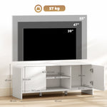 Meuble TV meuble télé pour téléviseur jusqu'à 55 pouces 2 portes 2 compartiments étagère réglable 110x35x45cm blanc