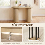 Table Console Cannelée, Rangement Dissimulé, Pieds Colonnes, Style Rustique, Console d'Entrée Étroite, 103x35x80cm Chêne-6
