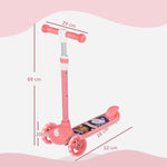 Trottinette enfant 3 Roues Lumineuses LED Hauteur Guidon réglable frein à Friction arrière de 2 à 6 ans Rose