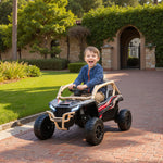 Voiture électrique enfant UTV KAWASAKI TERYX KRX 1000 12 V à 2 moteurs 25 W télécommande 2,4 Ghz 100 x 64 x 56 cm jaune