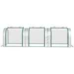Mini Serre de Jardin Serre à tomates 3L x 1l x 0,8H m Acier PVC 140 g/m² Anti-UV 3 fenêtres Vert et Transparent
