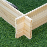 Jardinière en bois carré potager de jardin sans fond facile à assembler 100 x 100 x 16 cm en bois massif bois naturel