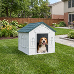 Niche pour chien chenil à l'extérieur en PP blanc pour chiens de petite et moyenne taille - 65 x 75,7 x 63 cm