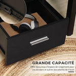 Caisson de Bureau Rangement Bureau sur Roulettes 3 Tiroirs Verrouillables 40 x 40 x 61,5 cm Noir
