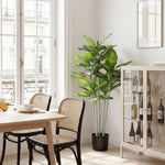 Plante artificielle calathea hauteur 150 cm pot ciment 53 feuilles - intérieur-1