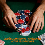 Mallette de poker coffret de poker complet 400 jetons, boîtier en ABS, cartes à jouer, dés, dealer, tapis, clés