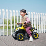 Porteur Enfants SANS Moteur Quad 18-36 Mois dim. 67L x 38l x 44H cm Effets Lumineux et sonores Jaune Noir PAS ÉLECTRIQUE