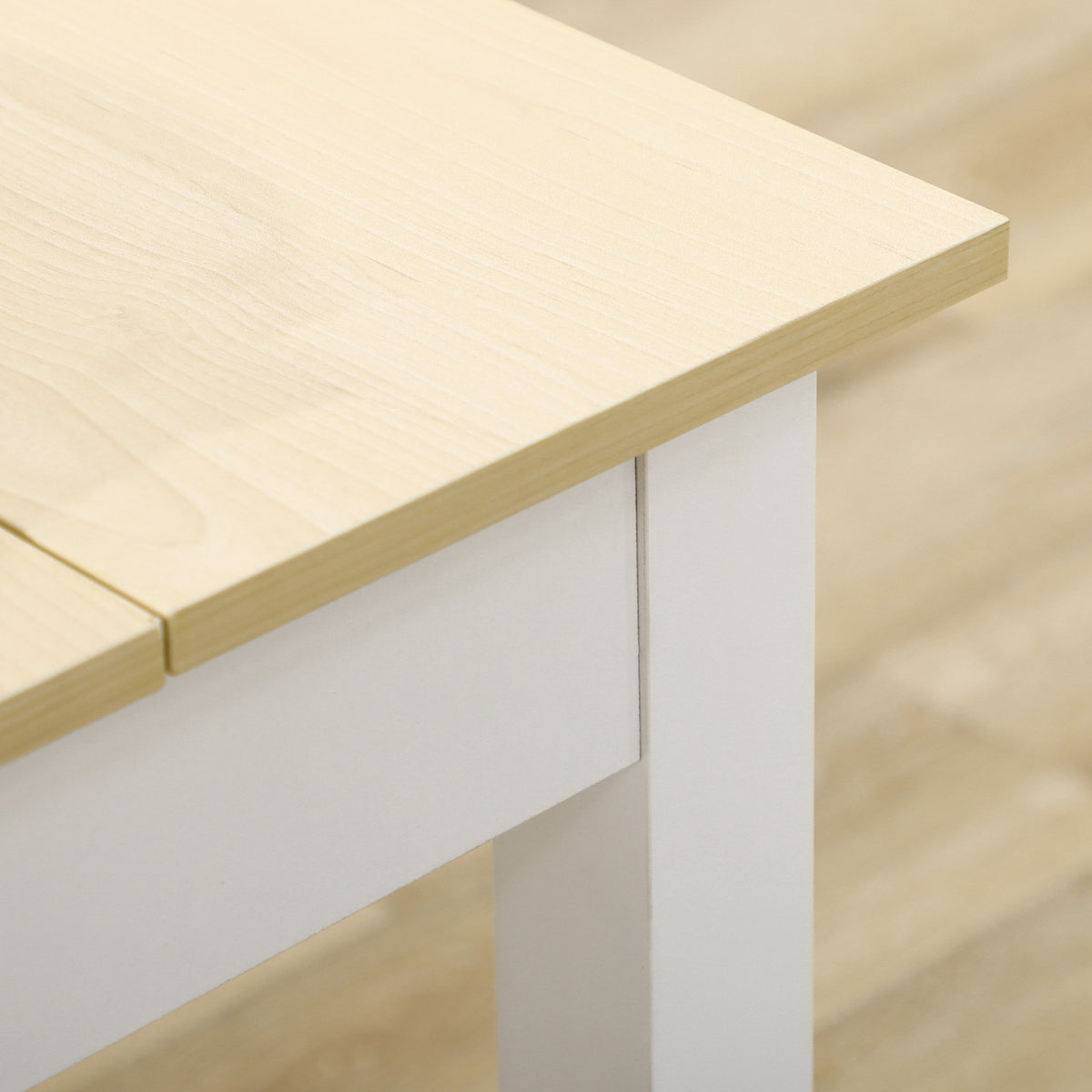 Table de salle à manger design moderne bicolore avec grand plateau 4-6 personnes en bois dim. 119L x 70l x 75H cm