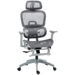 Fauteuil de bureau, chaise de bureau ergonomique en maille avec accoudoirs 3D, dossier inclinable, 66x64x122 cm, gris