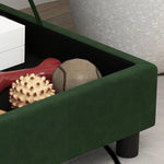 Hond- en kattenbank op pootjes met opbergruimte, moderne stijl, uitneembaar zitkussen, 76 x 45 x 43 cm, groen