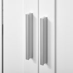 Meuble sous lavabo salle de bain - meuble sous-vasque - 2 portes rainurées avec étagère réglable - poignées alliage aluminium - dim. 60L x 30l x 60H cm - MDF blanc