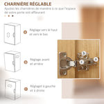 Armoire de cuisine multi-rangements avec tiroir 3 placards 4 niches et passe-câbles hauteur 180 cm noir et bois naturel