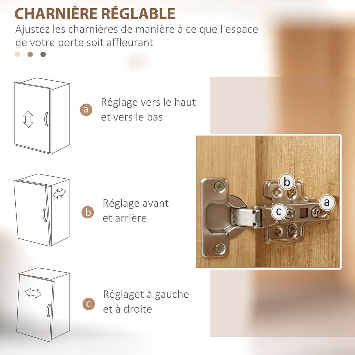 Armoire de cuisine multi-rangements avec tiroir 3 placards 4 niches et passe-câbles hauteur 180 cm noir et bois naturel