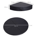 Tapis de pole dance pliable pole dance mat  Ø 150 cm épaisseur 5 cm revêtement plastique noir