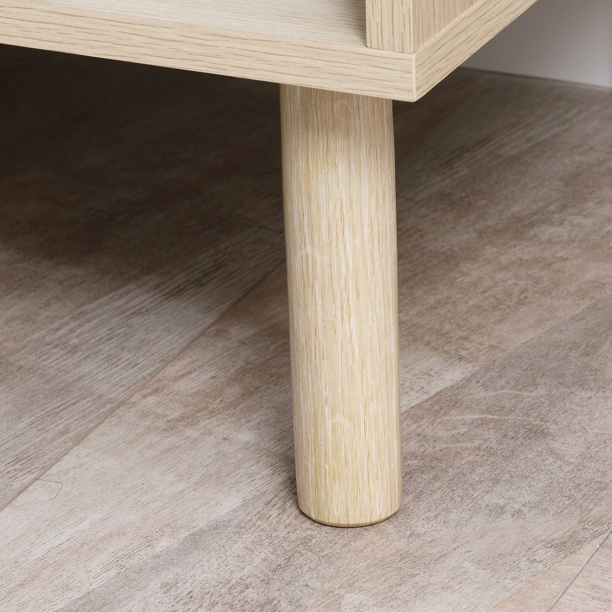 Lot de 2 tables de chevet table de nuit avec tiroirs et niches, style moderne, dim. 47 x 47 x 50 cm, bois naturel