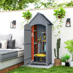 Armoire de jardin en bois Abri de jardin Armoire à outils Cabane en bois Toit bitumé Gris 77,5 x 54,2 x 179,5 cm