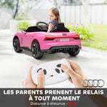 Voiture véhicule électrique enfant 12 V - télécommande parentale - effets sonores, lumineux - Audi RS E-tron GT rose