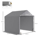 Abri de jardin 2 x 2 x 2 m abri vélo extérieur avec cadre en acier galvanisé, imperméable et résistant aux UV - gris