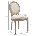 Lot de 4 chaises de Salle à Manger - Chaise de Salon médaillon Style Louis XVI - Bois Massif sculpté, patiné