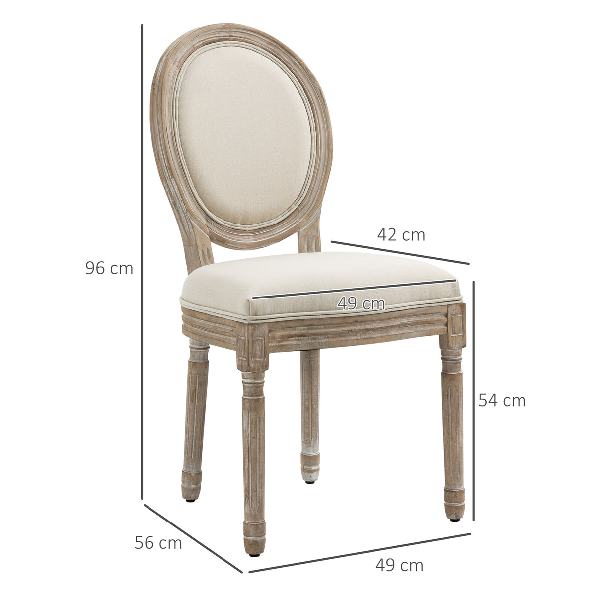 Lot de 4 chaises de Salle à Manger - Chaise de Salon médaillon Style Louis XVI - Bois Massif sculpté, patiné