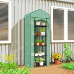 Serre de jardin balcon étagère serre 5 niveaux 0,69 x 0,49 x 1,93 m acier bâche amovible PE vert