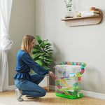 Cage pour hamster souris petit animaux rongeur avec tunnel mangeoire roue jouet 47 x 30 x 59 cm vert