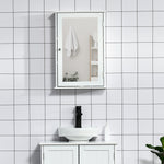 Badezimmer-Wandschrank mit Spiegel - Spiegelschrank - WC-Aufbewahrungsschrank - 1 Tür, 2 Ablagen - Glas MDF Weiß