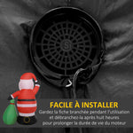 Père de Noël gonflable de 180 cm avec lumières LED, matériel fixation et souffleur, intérieur et extérieur