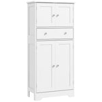 Armoire de cuisine buffet cuisine avec placards, étagères réglables, tiroir, 60 x 30 x 128 cm, blanc