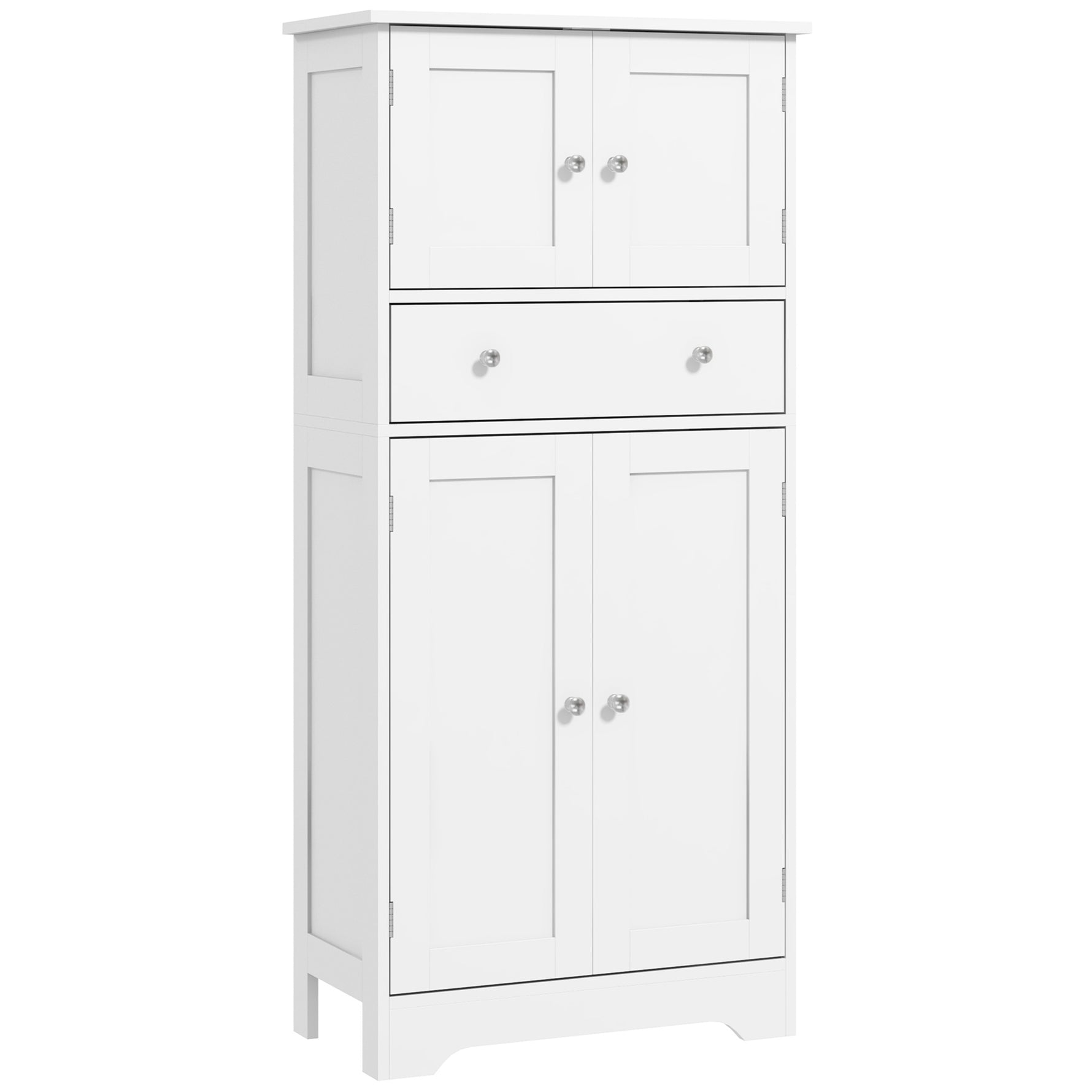 Armoire de cuisine buffet cuisine avec placards, étagères réglables, tiroir, 60 x 30 x 128 cm, blanc