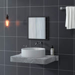 Miroir mural carré 50 x 50 cm, cadre en bois noir, idéal pour la salle de bain, salon ou chambre