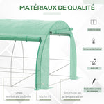 Serre de jardin serre tunnel 18 m² avec porte, parois latérales enroulables 12 fenêtres acier PE  4 x 3 x 2 m vert