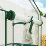 Mini serre de jardin avec 3 étagères, bâche PVC haute densité, porte enroulable 4 roulettes 69 x 49 x 130 cm transparent