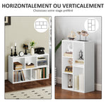 5-tier storage bookshelf, for living room, bedroom, office, 50x24x80cm, white