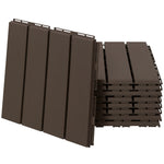 Caillebotis - Dalles terrasse - Lot de 9 - emboîtables, Installation très Simple - Petits Carreaux Composite Plastique Imitation Bois Chocolat