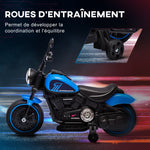 Moto électrique pour enfants 3 km/h 6V avec phare LED 2 roues d'entraînement de 18 à 36 mois avec moteur puissant bleu