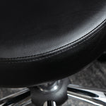 Tabouret à roulettes, tabouret de massage en PU avec hauteur réglable 73-88cm et dossier, chaise de travail pivotant 360°, cadre en acier, pour salon de massage, tatouage, clinique, spa, noir