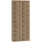 Rangements pour CD et DVD 18 compartiments capacité max. 640 CD/360 DVD 430 Blu-ray 78,5 x 24 x 175 cm bois naturel