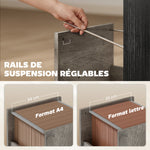 Bureau d'ordinateur, 120×50cm, bureau avec rangement, plateau clavier, compartiment ouvert et 2 tiroirs, gris