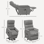 Fauteuil releveur électrique avec repose-pied dossier inclinable télécommande et pochette gris-2