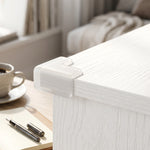 Scrivania con libreria a 4 scomparti e cassetto con serratura, 126 x 50 x 109 cm, venatura del legno bianca