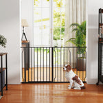 Barrière de sécurité barrière pour animal domestique longueur réglable dim. 145L x 76H cm noir-8