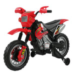 Moto Cross électrique Enfant 3 à 6 Ans 6 V phares klaxon musiques 102 x 58 x 66 cm Rouge et Noir
