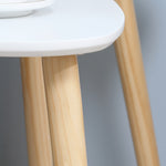Juego de 2 mesas nido de diseño escandinavo con patas de madera y tablero de madera, blanco